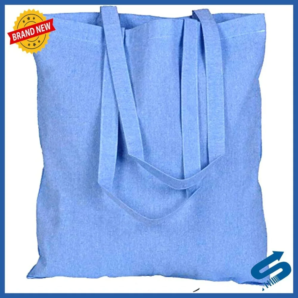 Reusable Grocery Tote Bags Eco Friendly Cotton Canvas Strong Long Handles